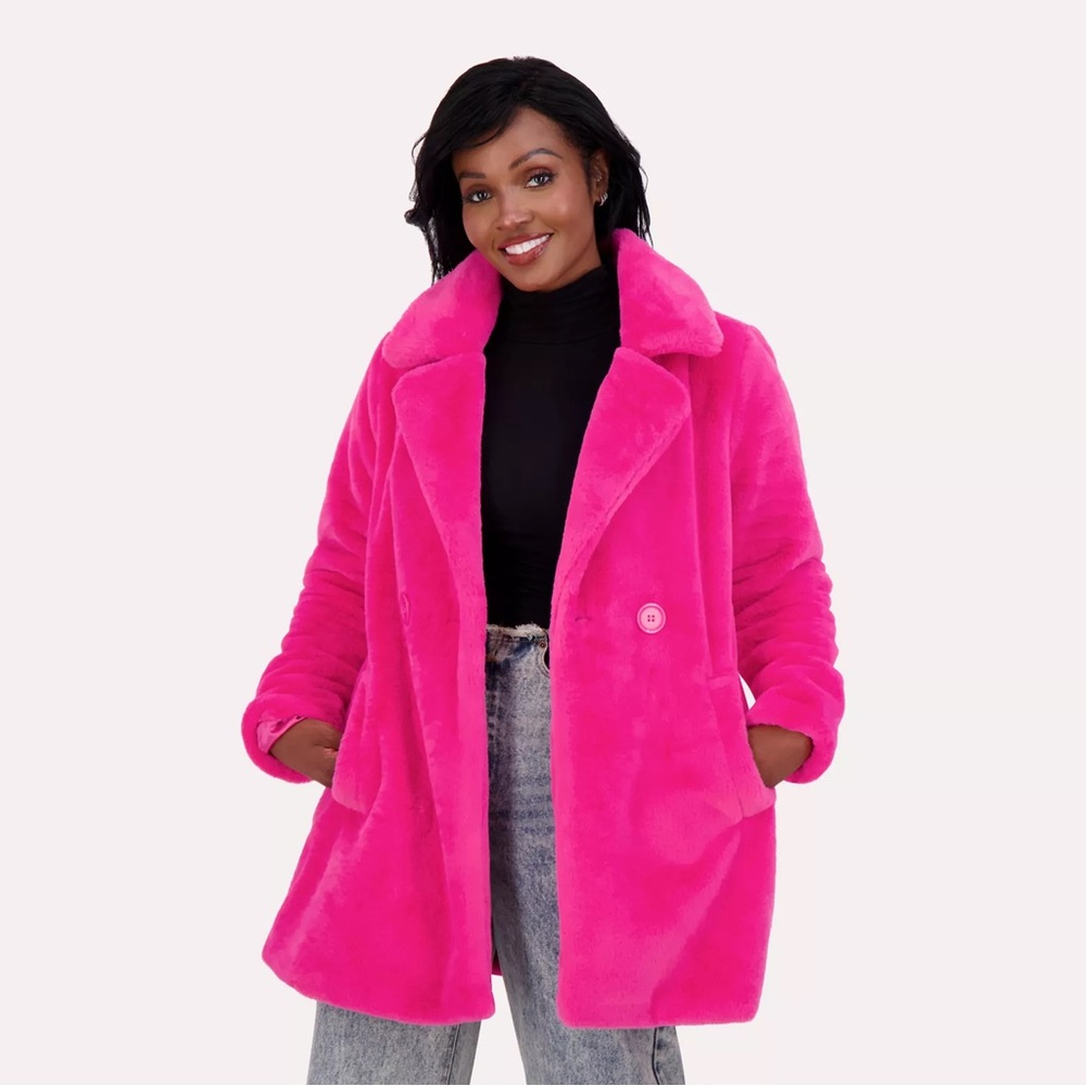 Pink Faux Fur Coat